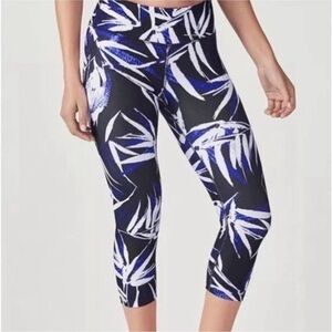 FABLETICS Darby La Palma High Waist  Blue White Black Capris Sz S